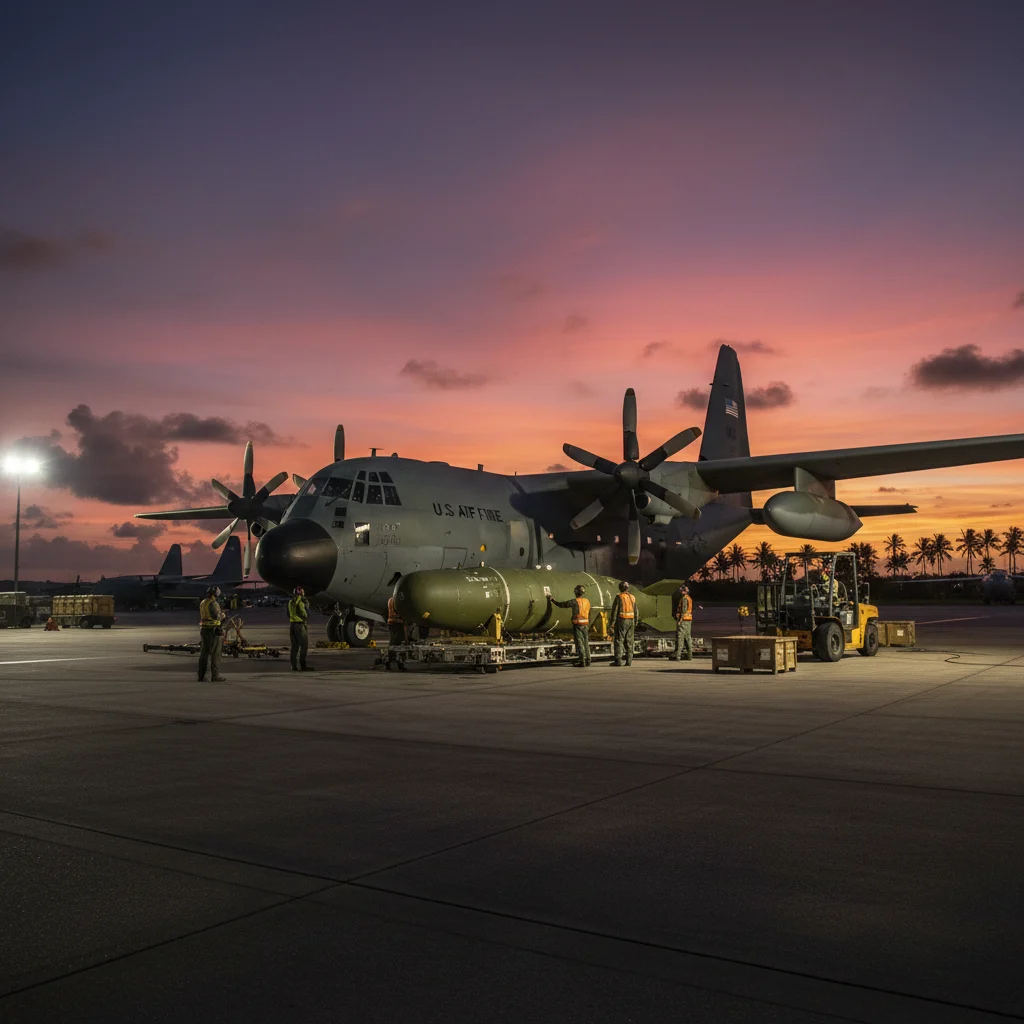 Air Force Tests Giant MOAB Bomb Transport in Guam